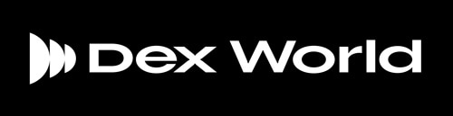 Dex World logo on a black background for SEO optimization.